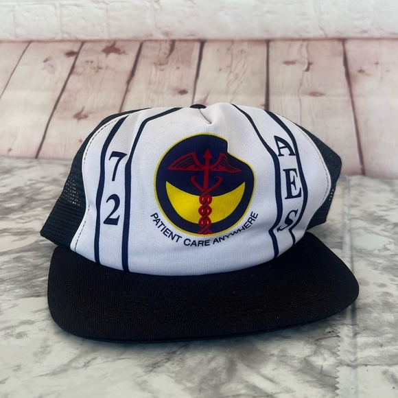 1970’s Hospital PATIENT CARE ANYWHERE SNAPBACK NAVY HAT - Picture 1 of 7